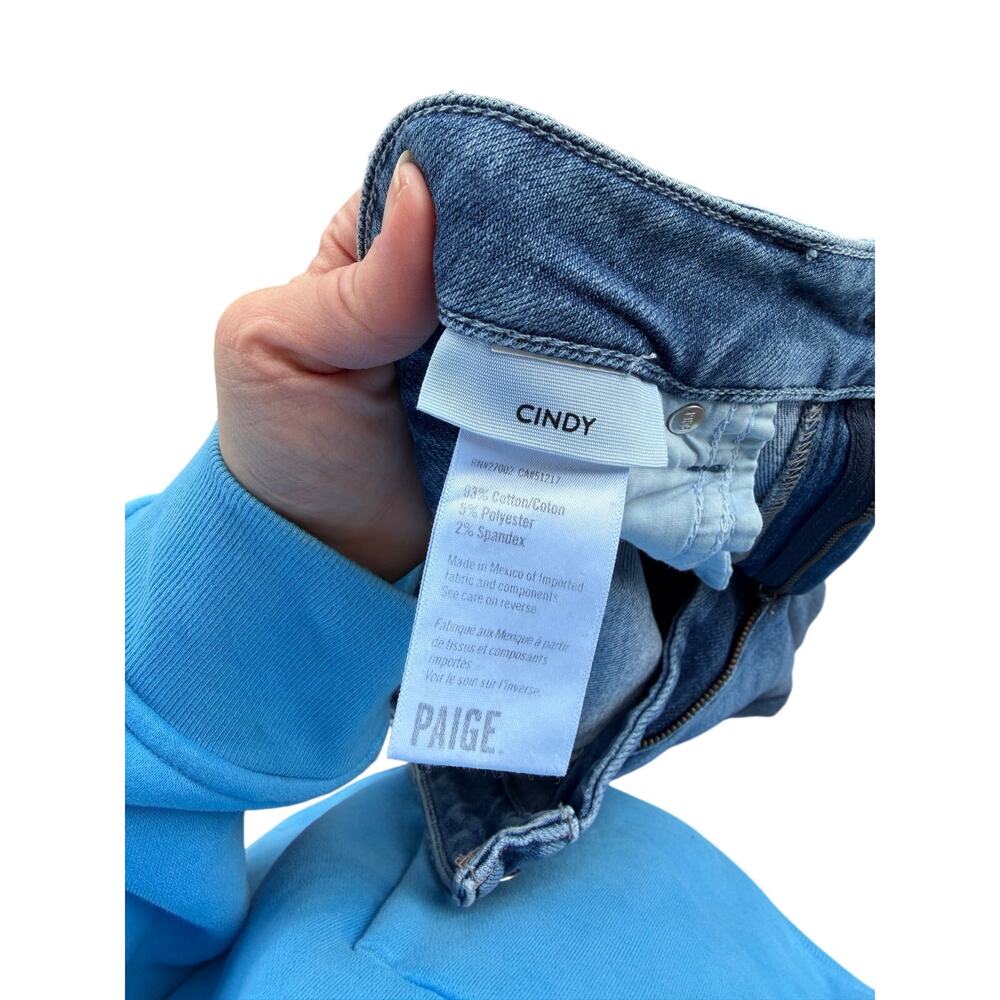 PAIGE Cindy High Waist Straight Leg Jeans In Roxanne W/ Grand Hem 27 - Picture 7 of 9